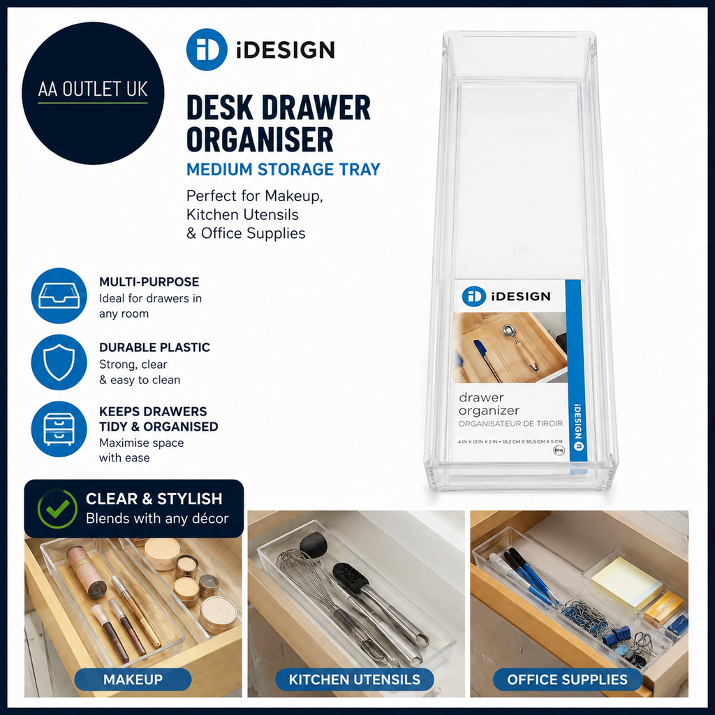 iDesign Desk Drawer Organiser Makeup Kitchen Utensils Medium Storage Large