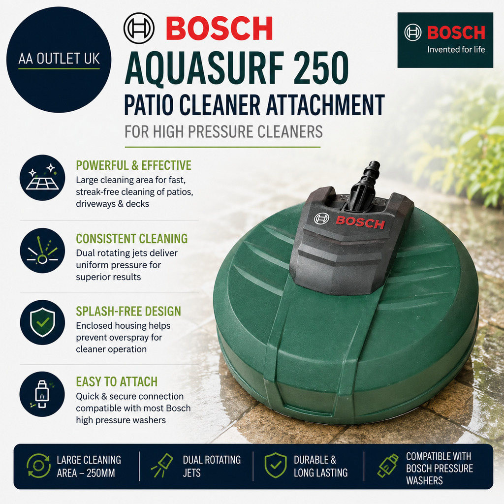 Bosch Aquasurf 250 Patio Cleaner Attachment High Pressure Cleaner Green