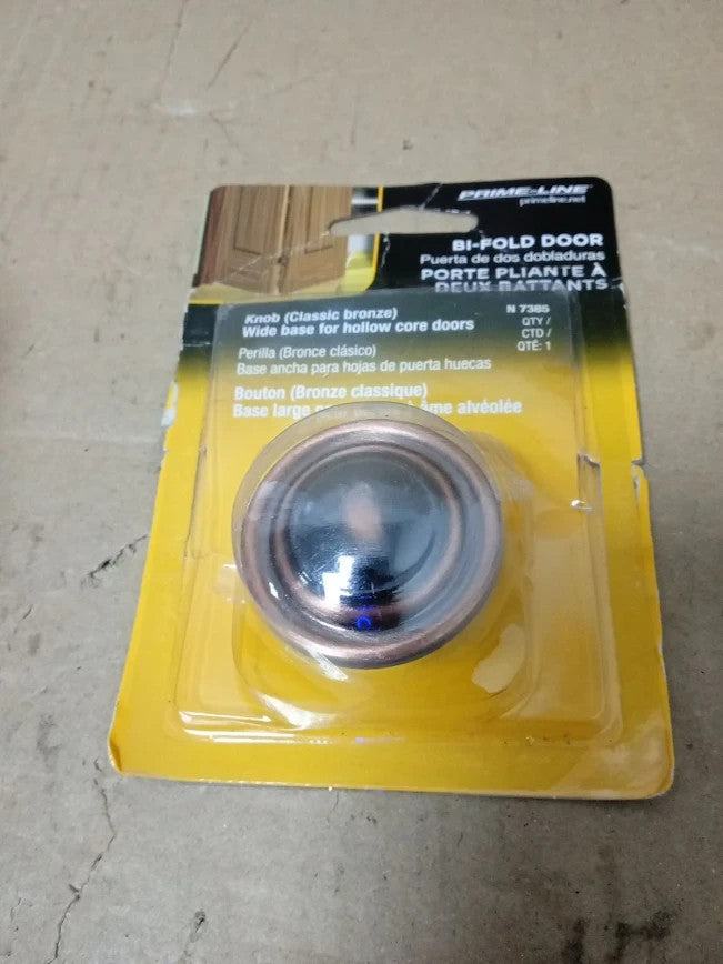 Prime Line Products N 7385 1-3/4in Bi Fold Door Knob Classic Bronze Products