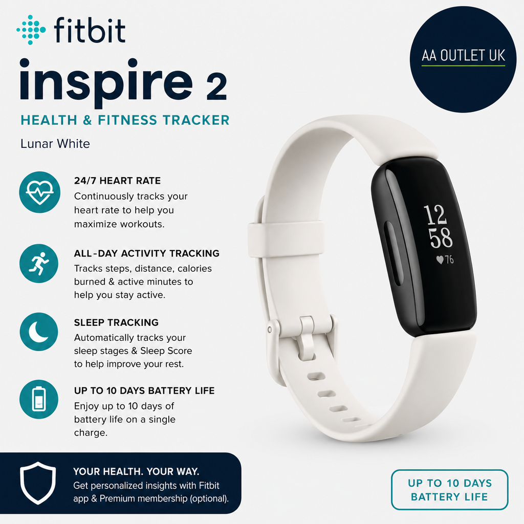 Fitbit Inspire 2 Health Fitness Track 24/7 Heart Rate Distance Sleep Activity