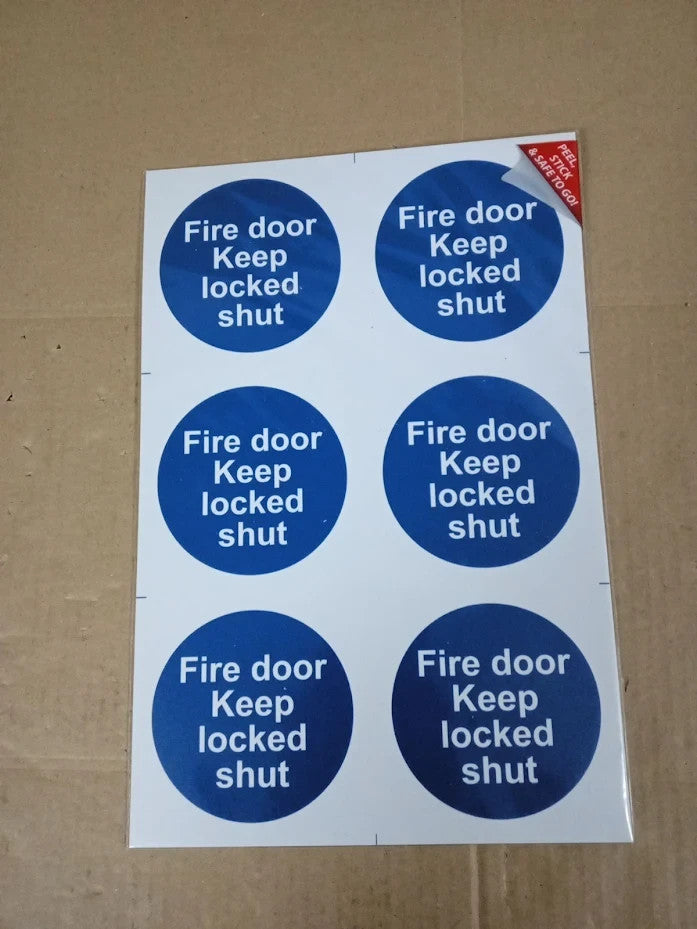 Scan Fire Door Keep Locked Shut Sign 200x300mm Self Adhesive PVC SCA0153 New