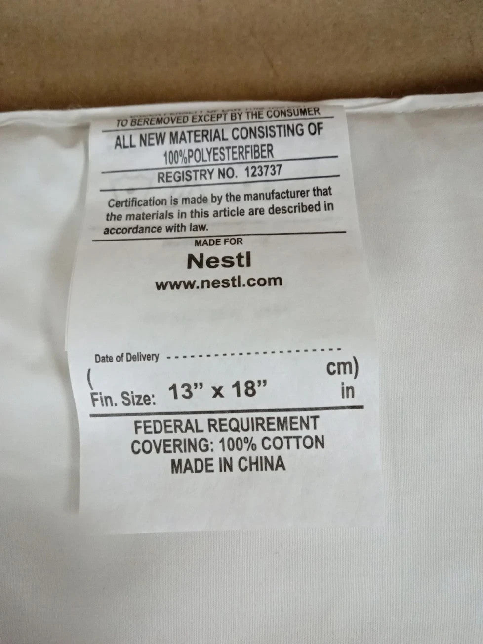 Nestl Toddler Pillow 2 Pack Baby Organic Cotton Kids 33x45cm White New