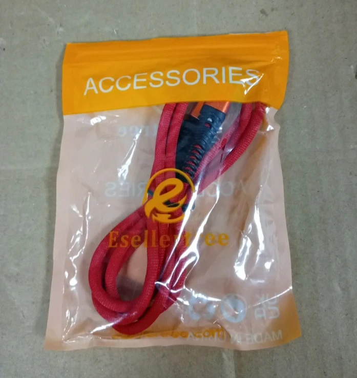 USB C Fast Charging Cable 1M Nylon Braided Type Lead Red Design Heavy Duty New