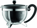 Bodum Chambord Teapot Coloured Plastic Filter 44oz Black 6.61x9.17x6.61in New