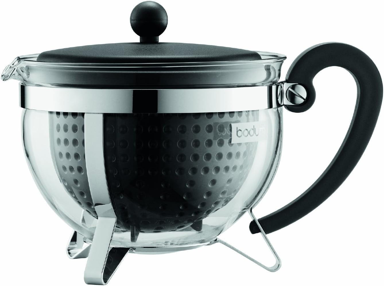 Bodum Chambord Teapot Coloured Plastic Filter 44oz Black 6.61x9.17x6.61in New