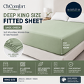 ChComfort Deep King Size Fitted Sheet Sage Green Microfiber Green King Size
