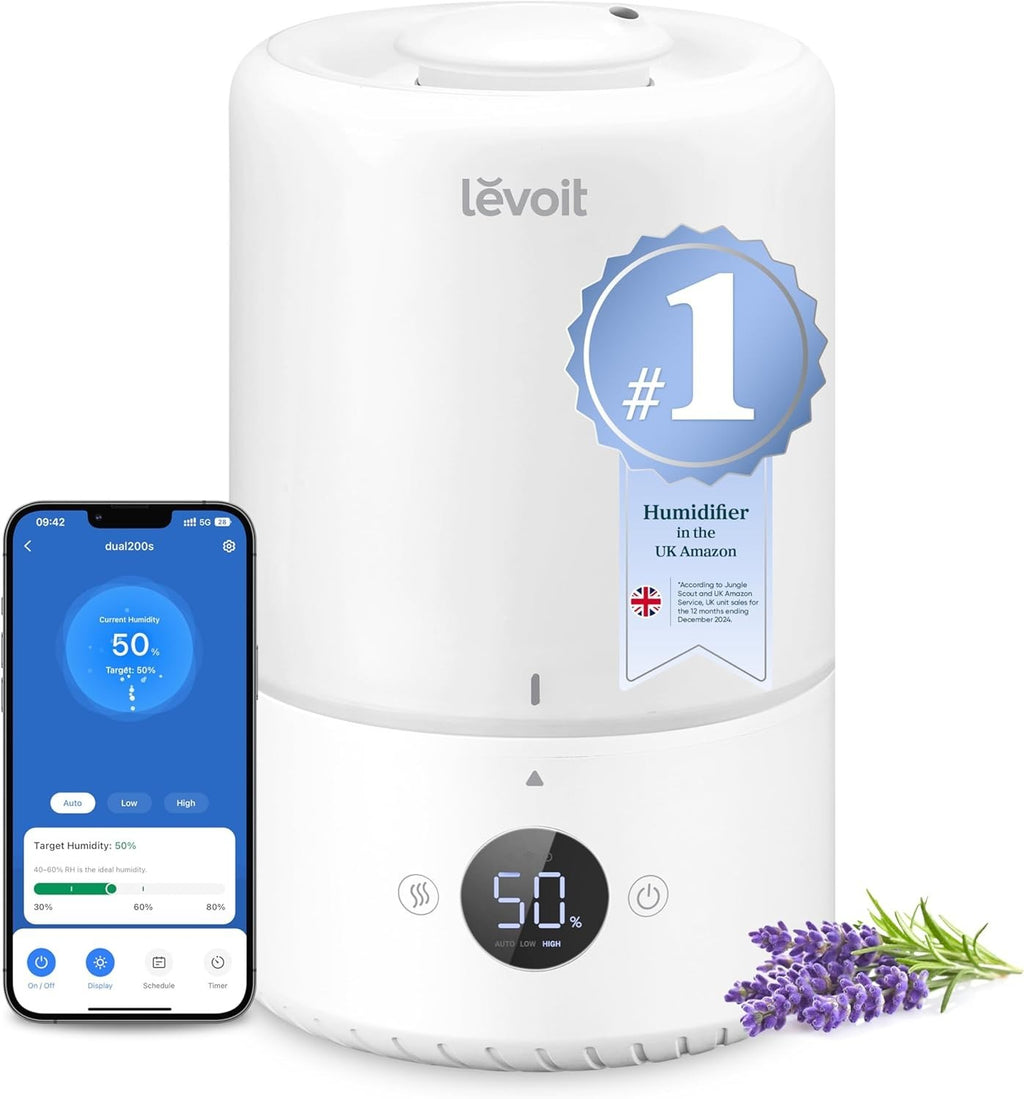 Levoit Smart Cool Mist Top Fill Auto Humidifiers Sensor 3L 20db Ultra Quiet New