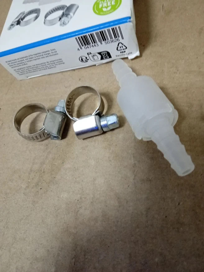 Xavax Non Return Valve with 2 Hose Clamps Max Ø10mm Water Hose Check Valve