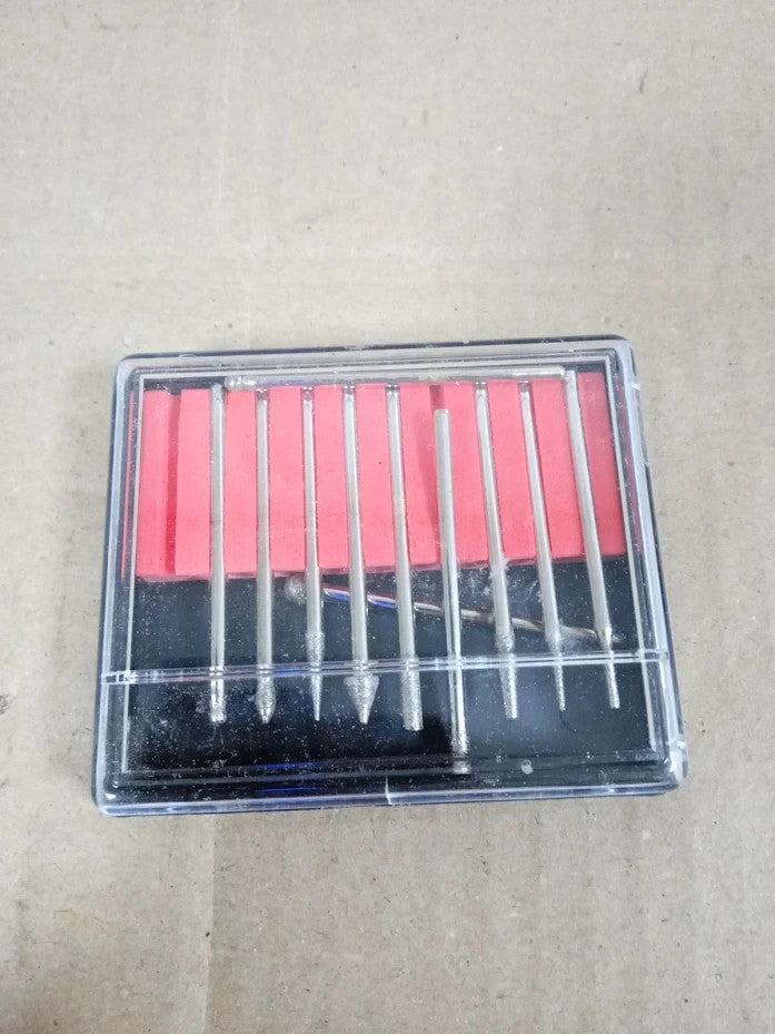 Amtech V2550 Mini Engraving Kit 9 Pieces Diamond Tipped Bits Tool Design Durable