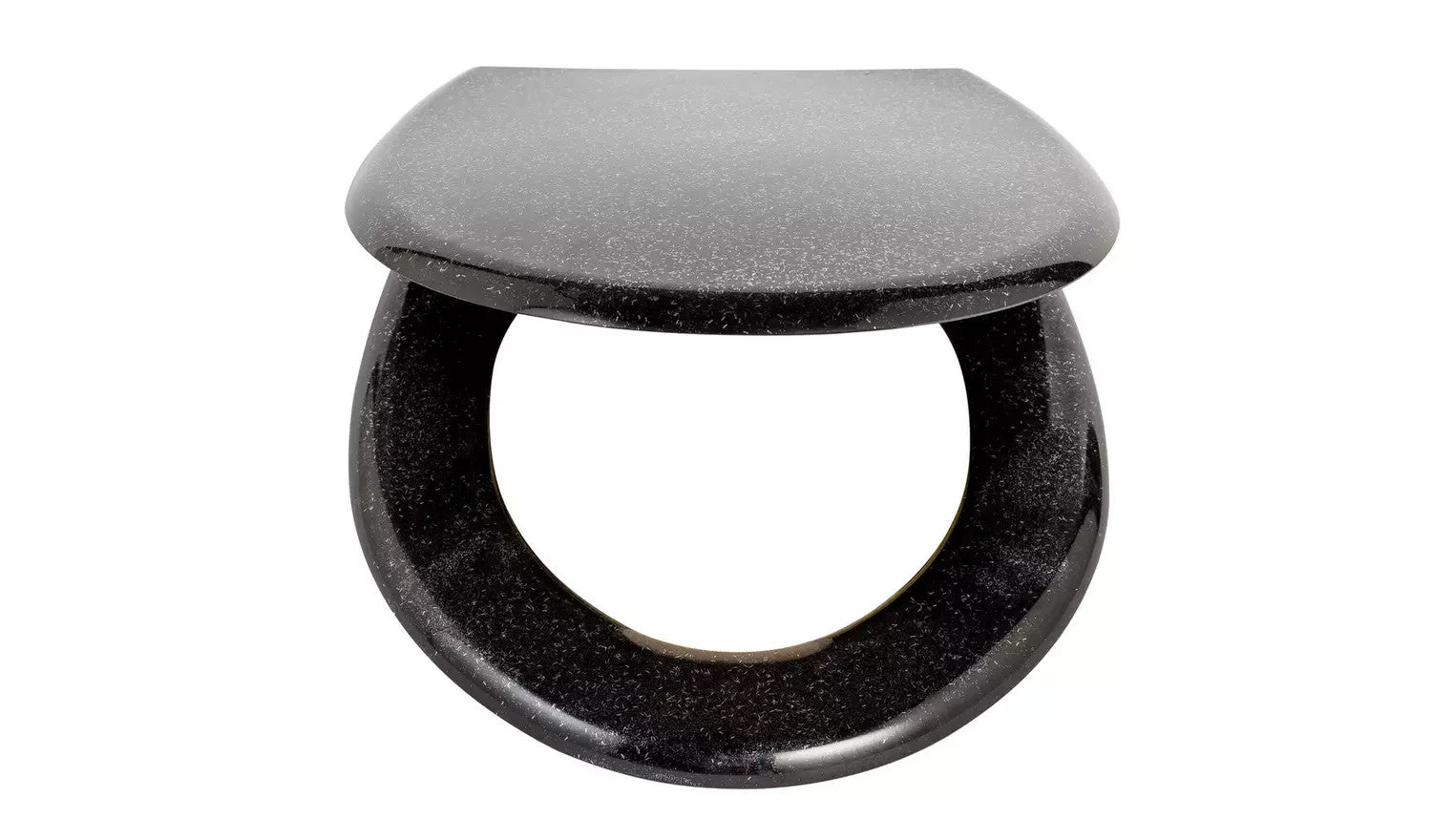 Argos Home Slow Close Black Glitter Toilet Seat Bathroom Replacement WC New