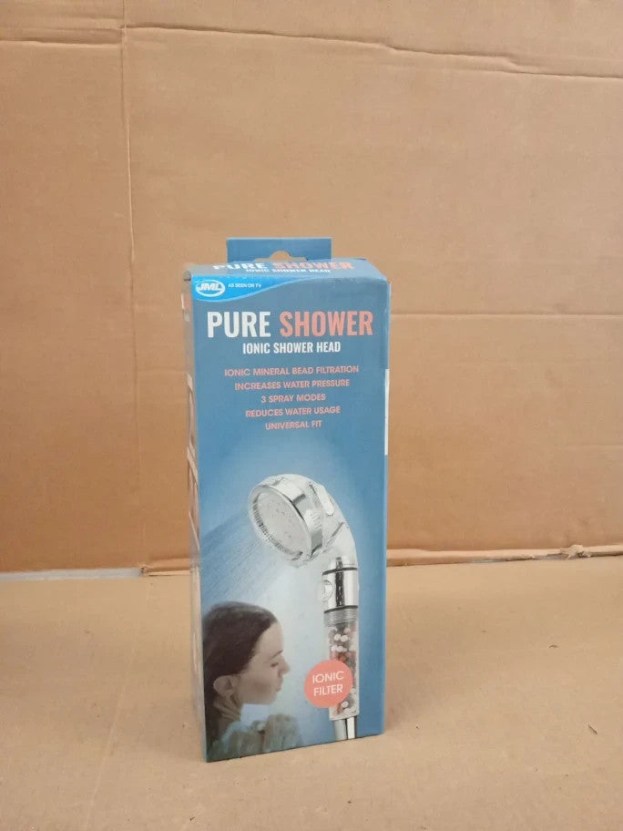 JML 3 Function Pure Shower Ionic Head Mineral Bead Filtration Plus Chrome New