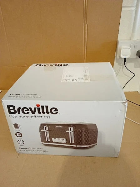 Breville Curve 4 Slice Toaster High Lift Wide Slots Black Chrome 220V New