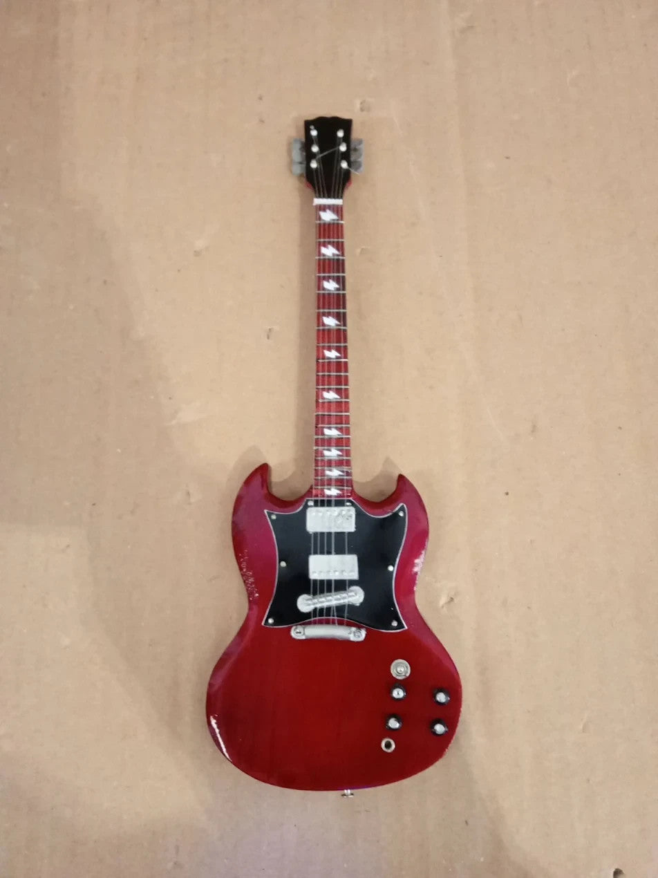 ACDC Miniature Guitar Replica 25cm Angus Young Model Rock Music Red Cherry