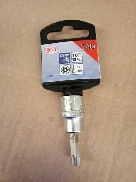 BGS 2575 Bit Socket 10mm 3/8in Drive T Star Tamperproof For Torx T40 New