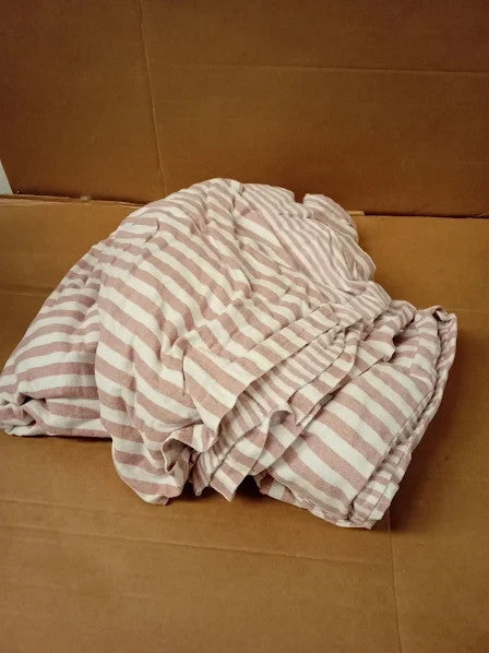 Catherine Lansfield Brushed Stripe Cotton Reversible King Duvet 220x230cm New