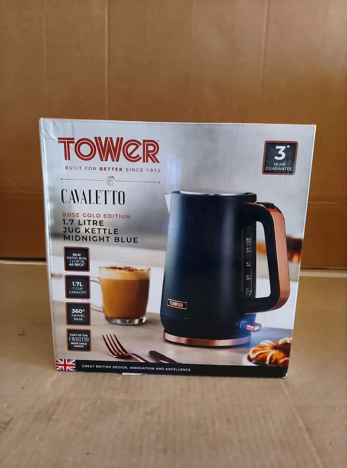 Tower Cavaletto 1.7L Jug Kettle 3KW Rapid Boil 360 Swivel Base Removable Filter