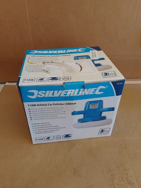 Silverline 110W Orbital Car Polisher Synthetic Textile Bonnet Multicoloured New