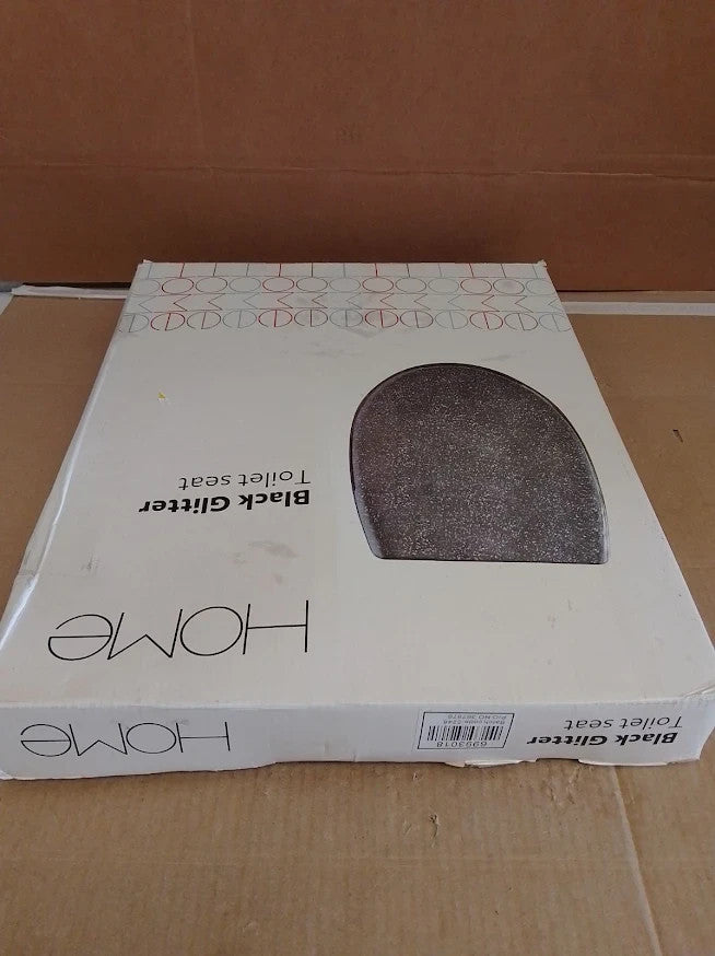 Argos Home Slow Close Black Glitter Toilet Seat Bathroom Replacement WC New