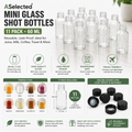 ASelected Mini Glass Shot Bottles 11 Pack 60ml Reusable Leak Proof Juice Milk