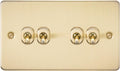 Knightsbridge FP4TOGBB Brushed Brass Flat Plate 2 Way Toggle Switch New