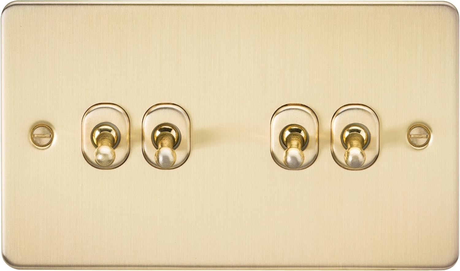 Knightsbridge FP4TOGBB Brushed Brass Flat Plate 2 Way Toggle Switch New