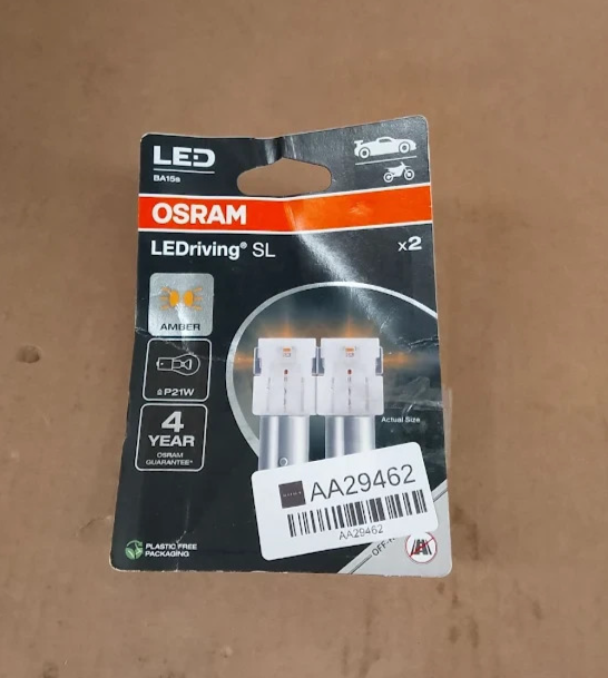 OSRAM LEDriving SL P21W Amber LED Bulbs Twin Pack Off Road Use Only Durable
