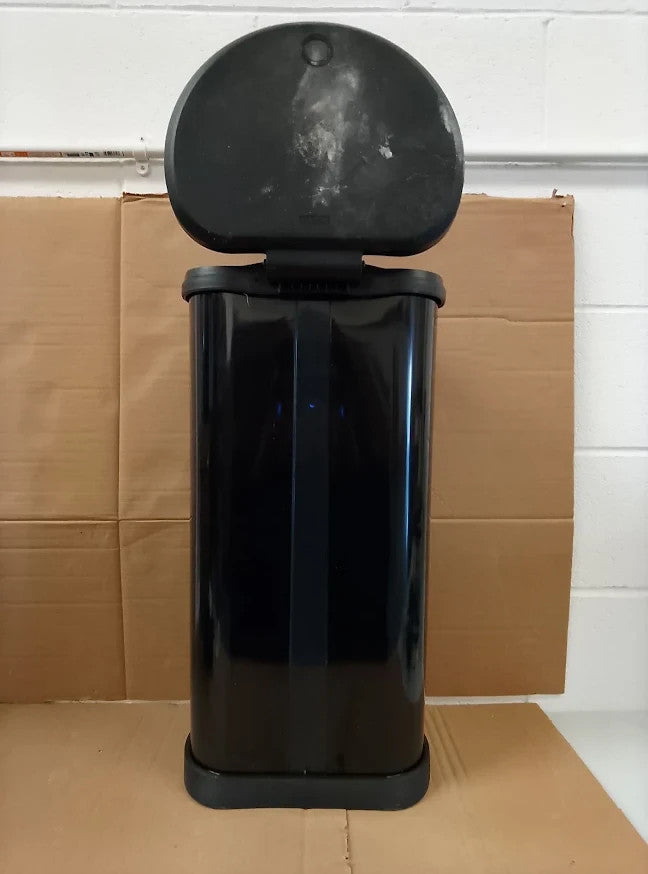 Curver Deco 40L Touch Top Kitchen Bin Black Waste Rubbish Storage Design