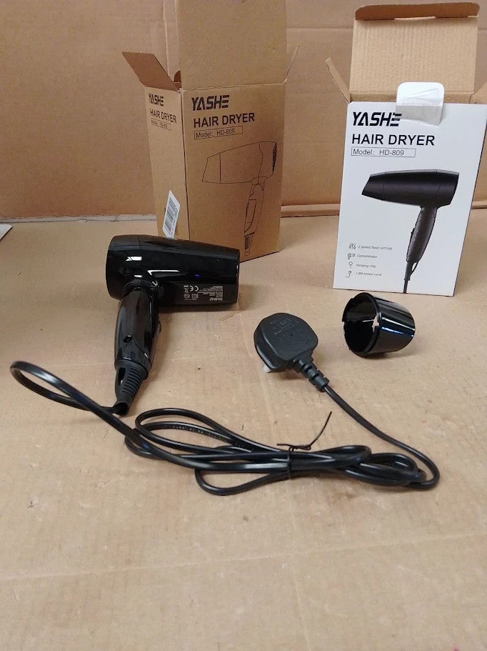 Yashe Mini Folding Hair Dryer Lightweight Travel Blow Dual Heat 1200W New