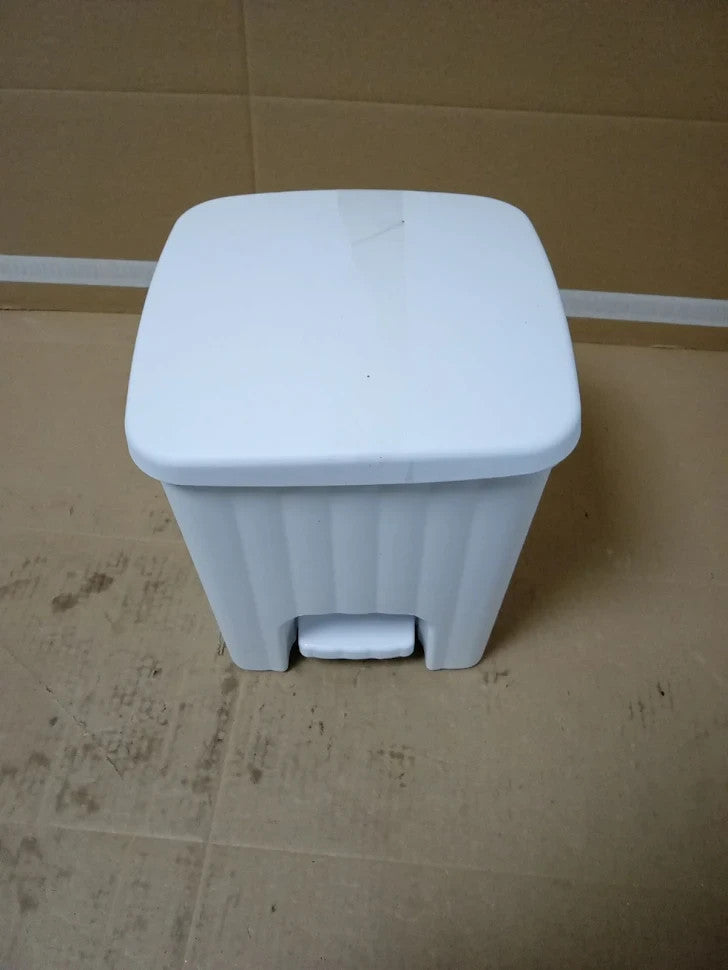 Stefanplast Pedalina Square Dustbin Durable Strong Pedal Open White 4.5L