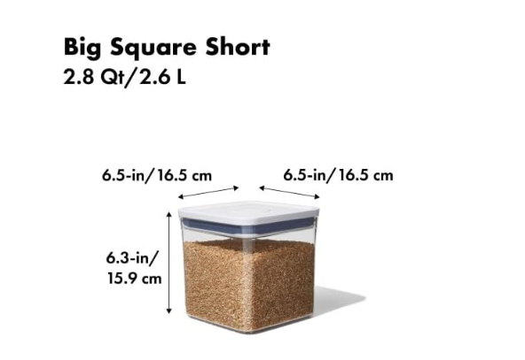 Oxo Good Grips POP Container Big Square Short 2.6L BPA Free Dishwasher Safe