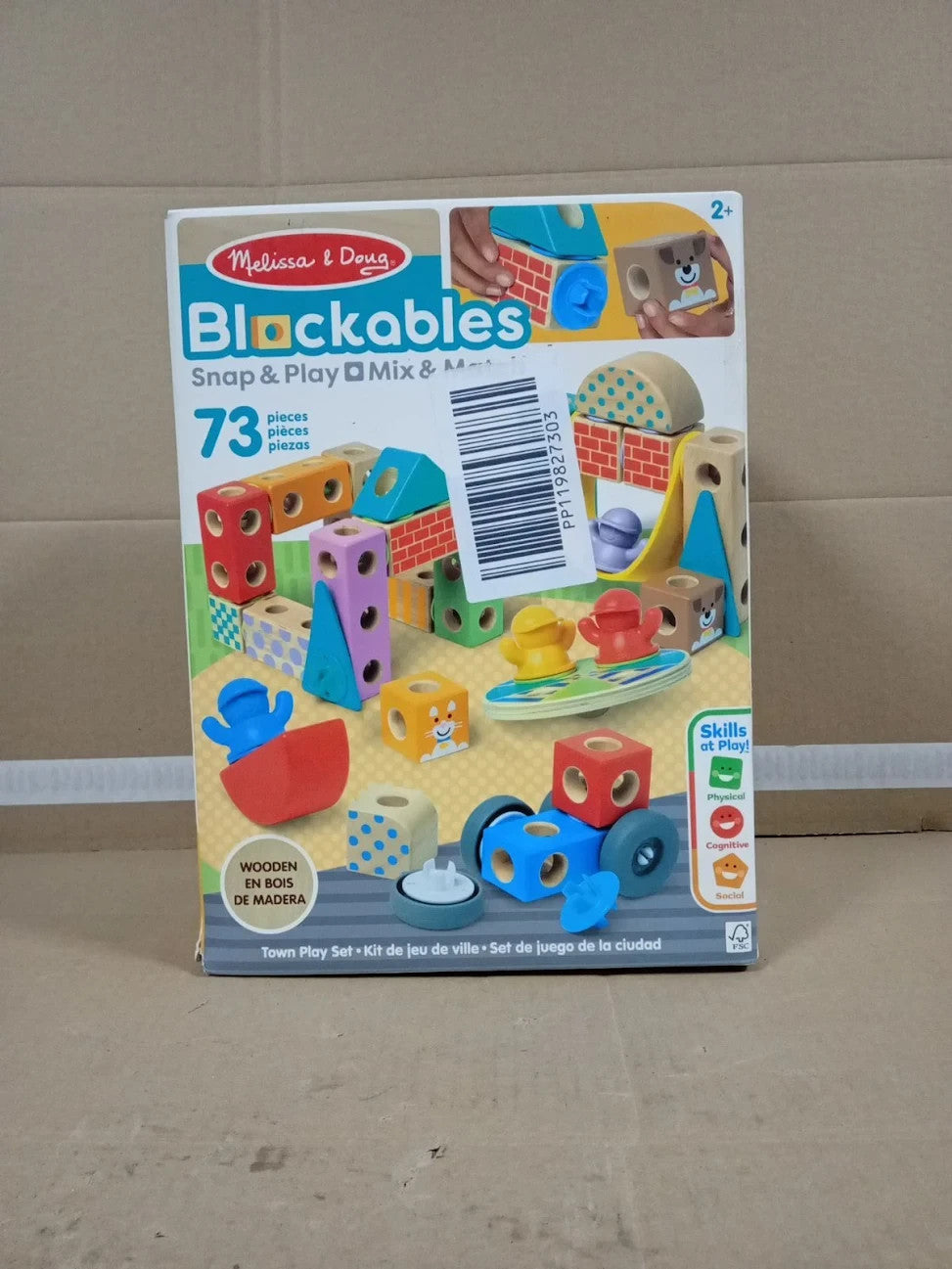 Melissa Doug Blockables Town Snap Play Educational Toy Set Children Ages 2+ New