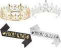 Leixi Prom King Queen Crowns Sashes Sets 2026 Graduation Tiara Sash Costume New