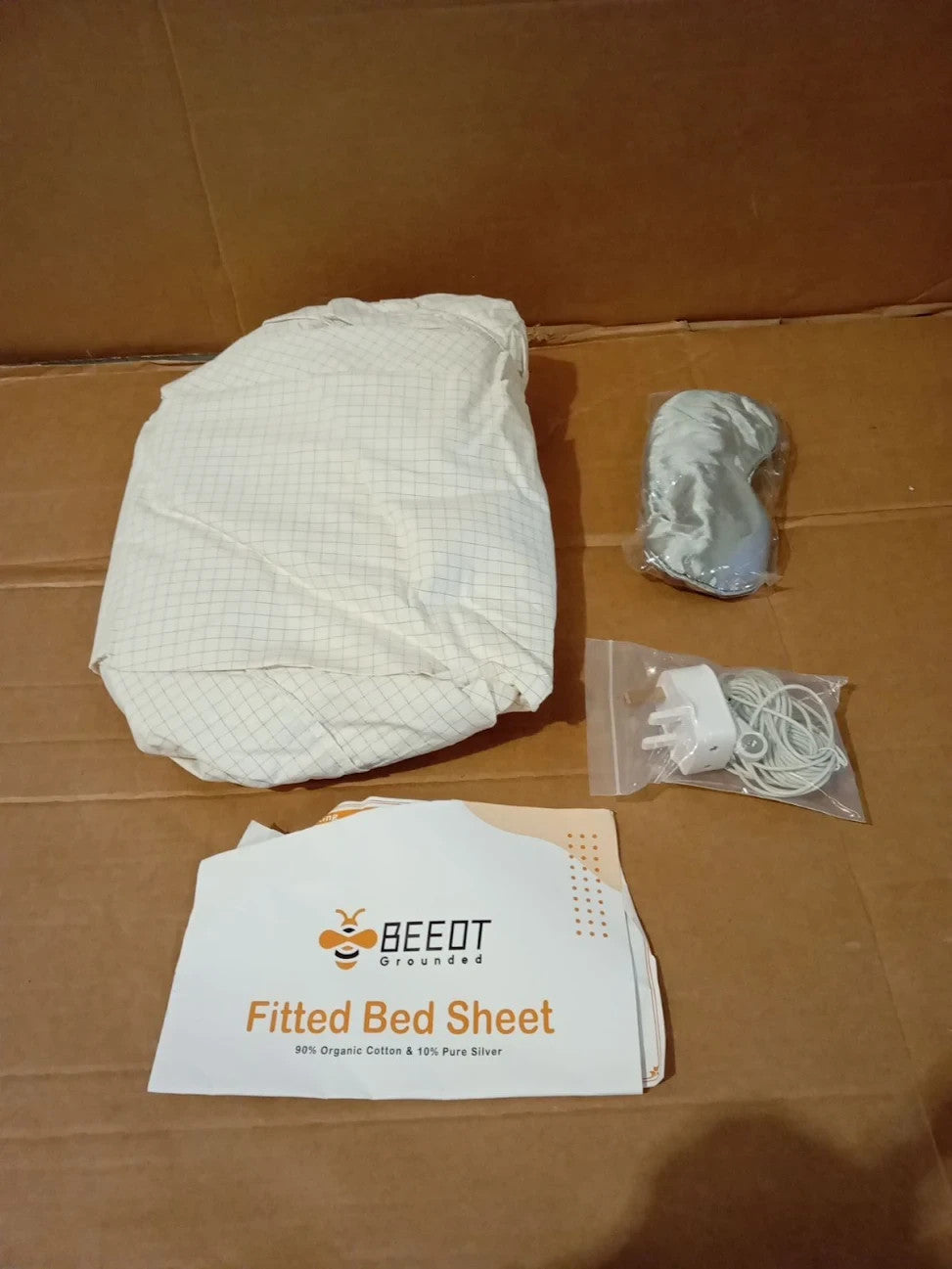 Grounding Fitted Sheet Double Grounded Bed Sheet 90% Organic 135x190x35cm New