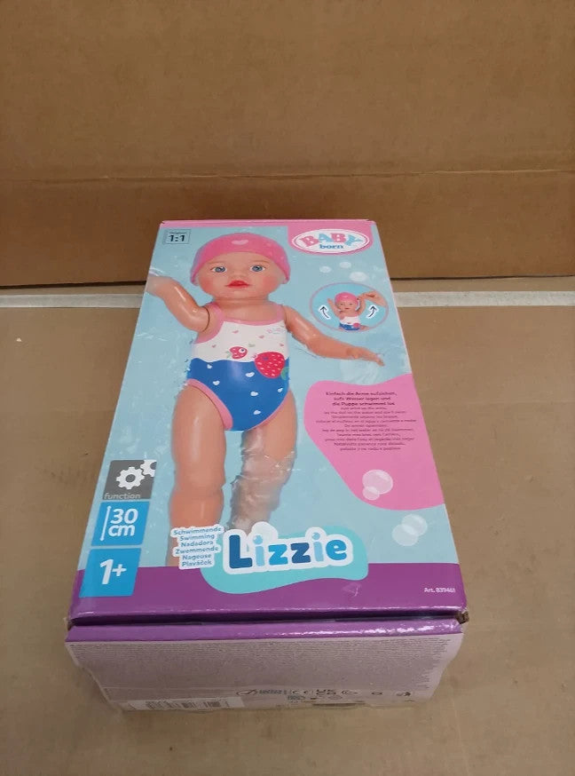 BABY Born Swimming Lizzie Bath Doll 30cm Water Play Toy Kids Ages 1 Design New