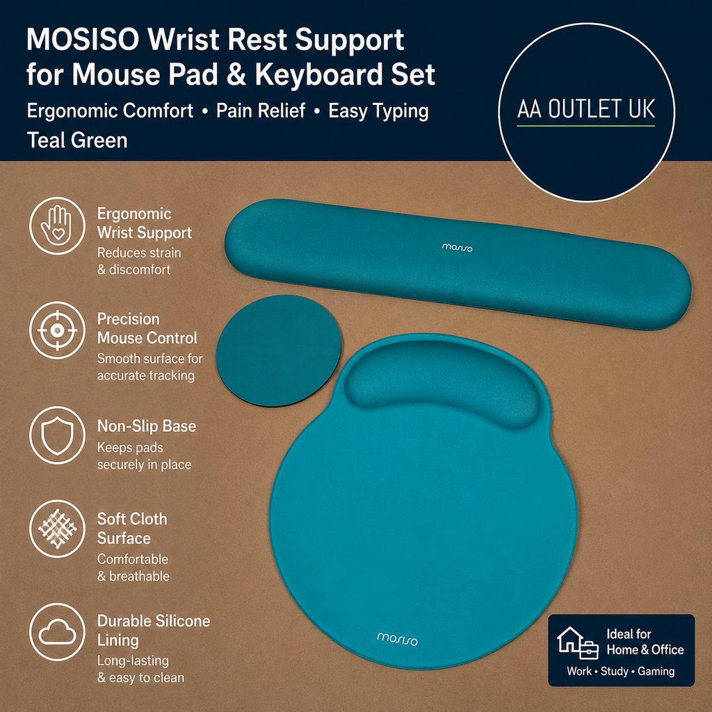 Mosiso Wrist Rest Support Mouse Pad Keyboard Set Circle Curved Ergonomic