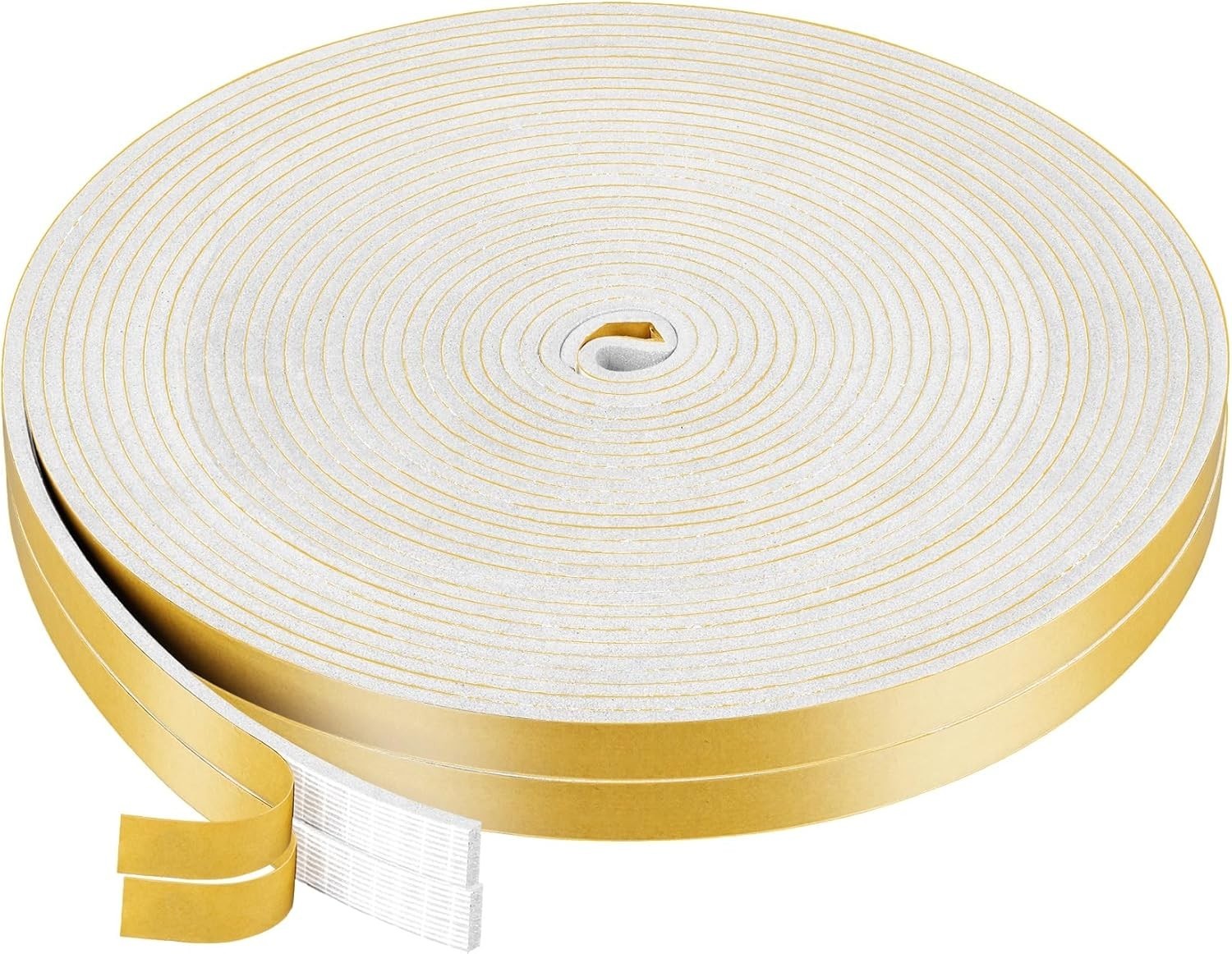 Nznsml 2 Rolls Foam Draught 12x6mmx10m Excluder Tape Windows White New