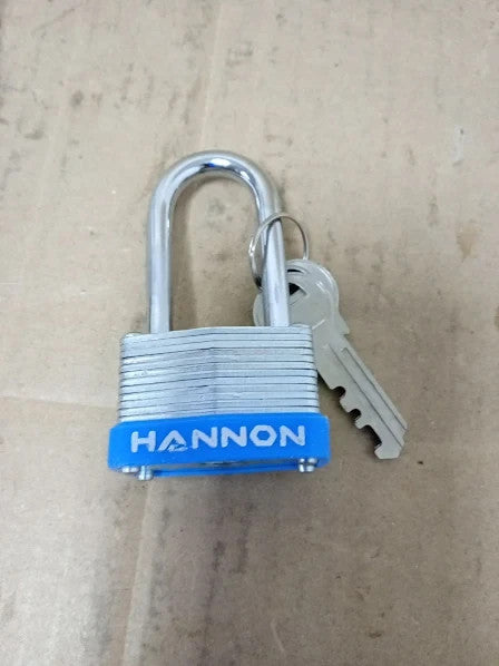 Heavy Duty Long Shackle Padlock 40mm Width Solid Iron Construction Blue New