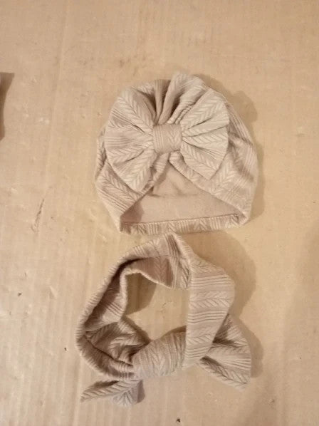 Aqokka Newborn Receiving Blanket Bow Hat Headband Wooden Card Set 80x80cm New