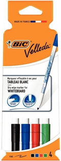 BIC Velleda 1721 Whiteboard Markers Assorted Colours 4 Pieces Dry Erase Pens New
