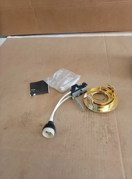 Knightsbridge Recessed Spotlight Tilt Twist Lock Downlight Brass 230V New