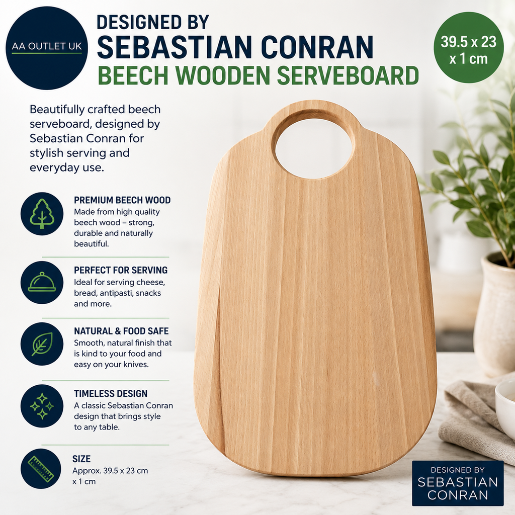 Designed By Sebastian Conran Beech Wooden Serveboard 1x39.5x23cm