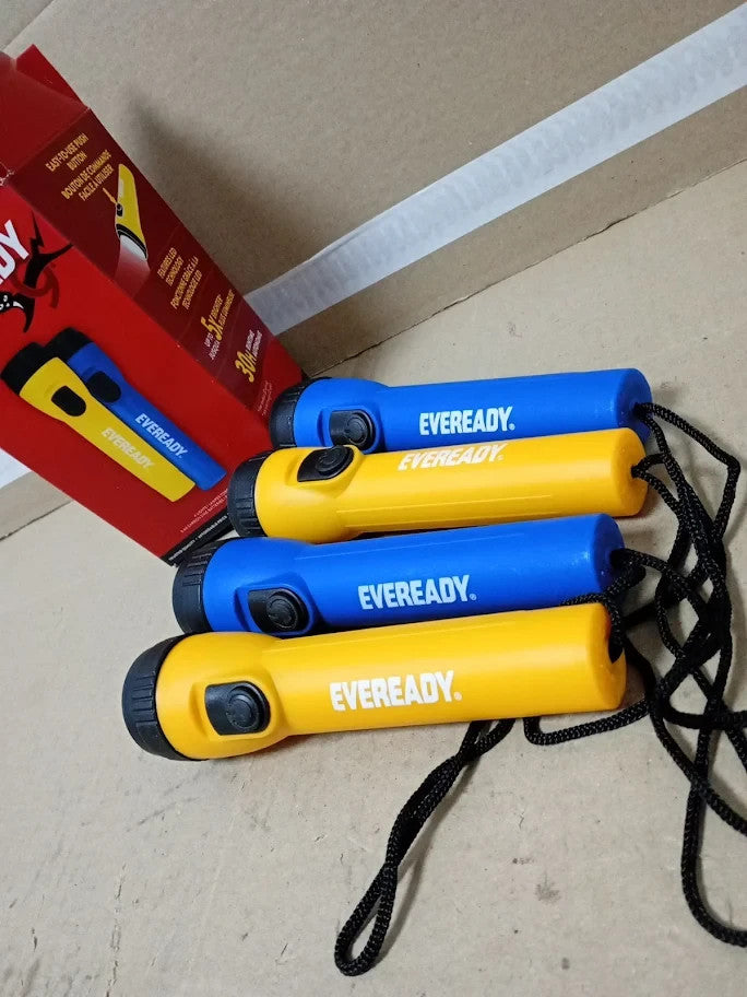 Eveready LED Torch Super Bright Flashlight Water Resistant Camping 4pc New