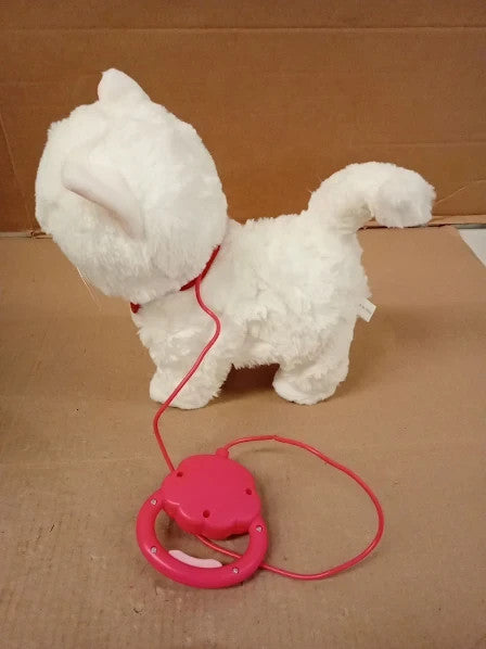 Marsjoy White Leash Walking Cat Set Talking Singing Dancing 20x10x25cm New