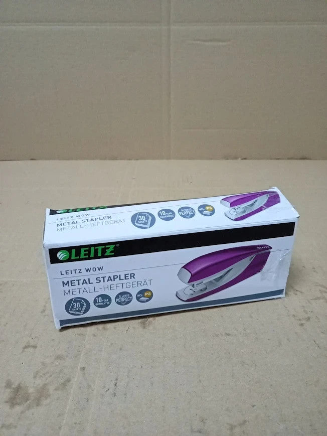 Leitz Stapler 30 Sheet Capacity Ergonomic Metal Body WOW Range 55021062 Purple