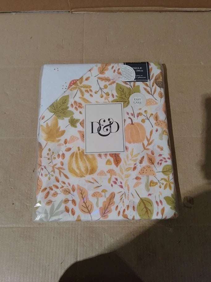 Dreams & Drapes Design Autumn Foliage Duvet Cover Set Single Orange New