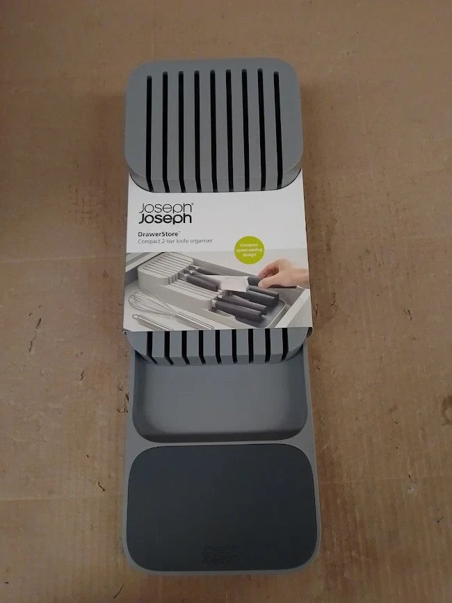 Joseph Joseph DrawerStore Knife Organiser Hold To 9 Knives 15.5x5.5x3in Grey New