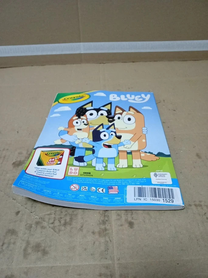 Crayola Colouring Book Bluey 96 Pages Bluey Colouring Fun Sticker Sheet 3+ New