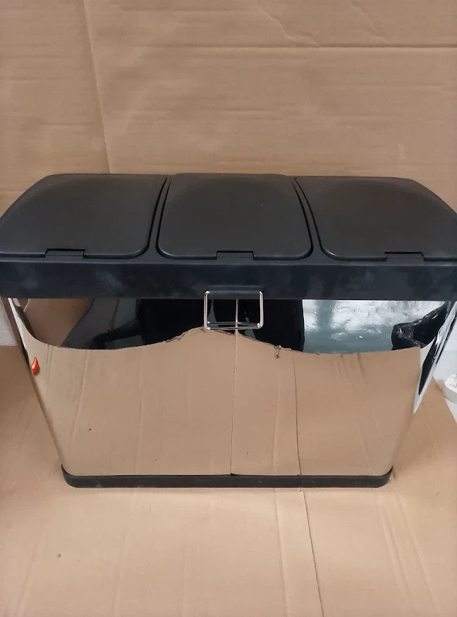 Habitat Triple Compartment Recycling Bin 45 Litre Kitchen Waste Storage New