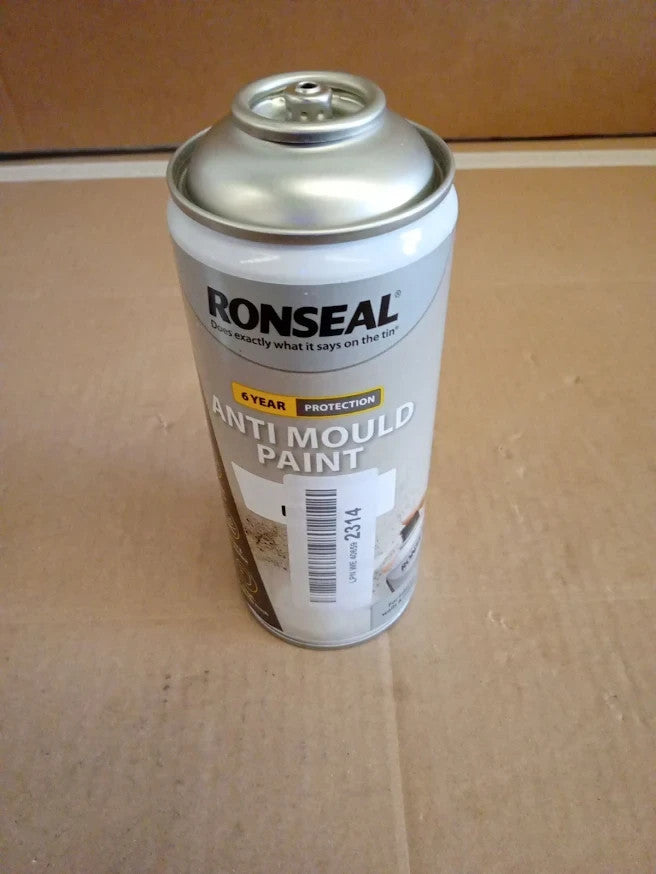 Ronseal Anti Mould Spray Paint 400ml White Matt 6 Year Protection Aerosol