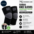 Wonder Care Black Bamboo Knee Sleeves Unisex Support Running Gym XL